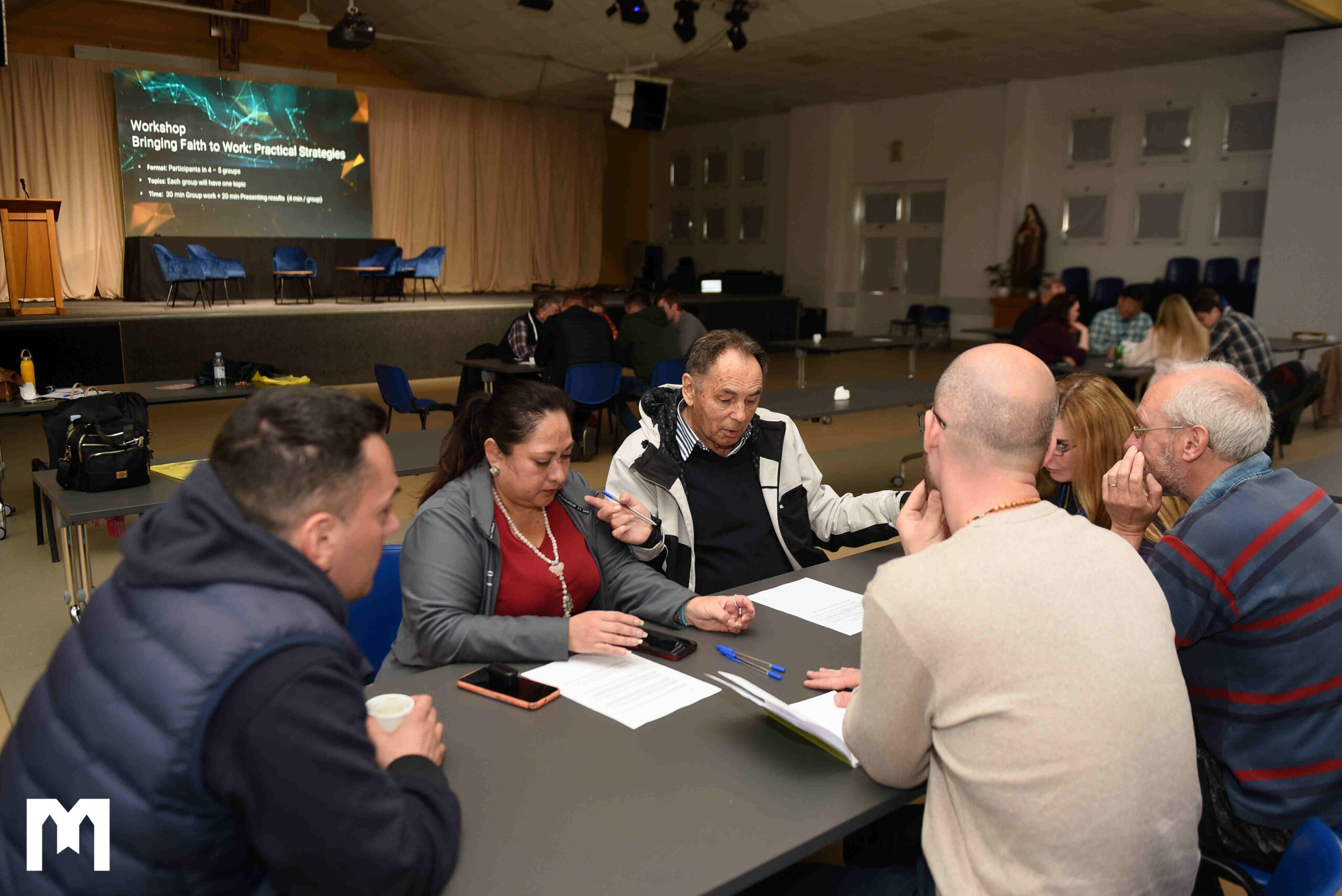 A group discussion at the 'Faith at Work' workshop