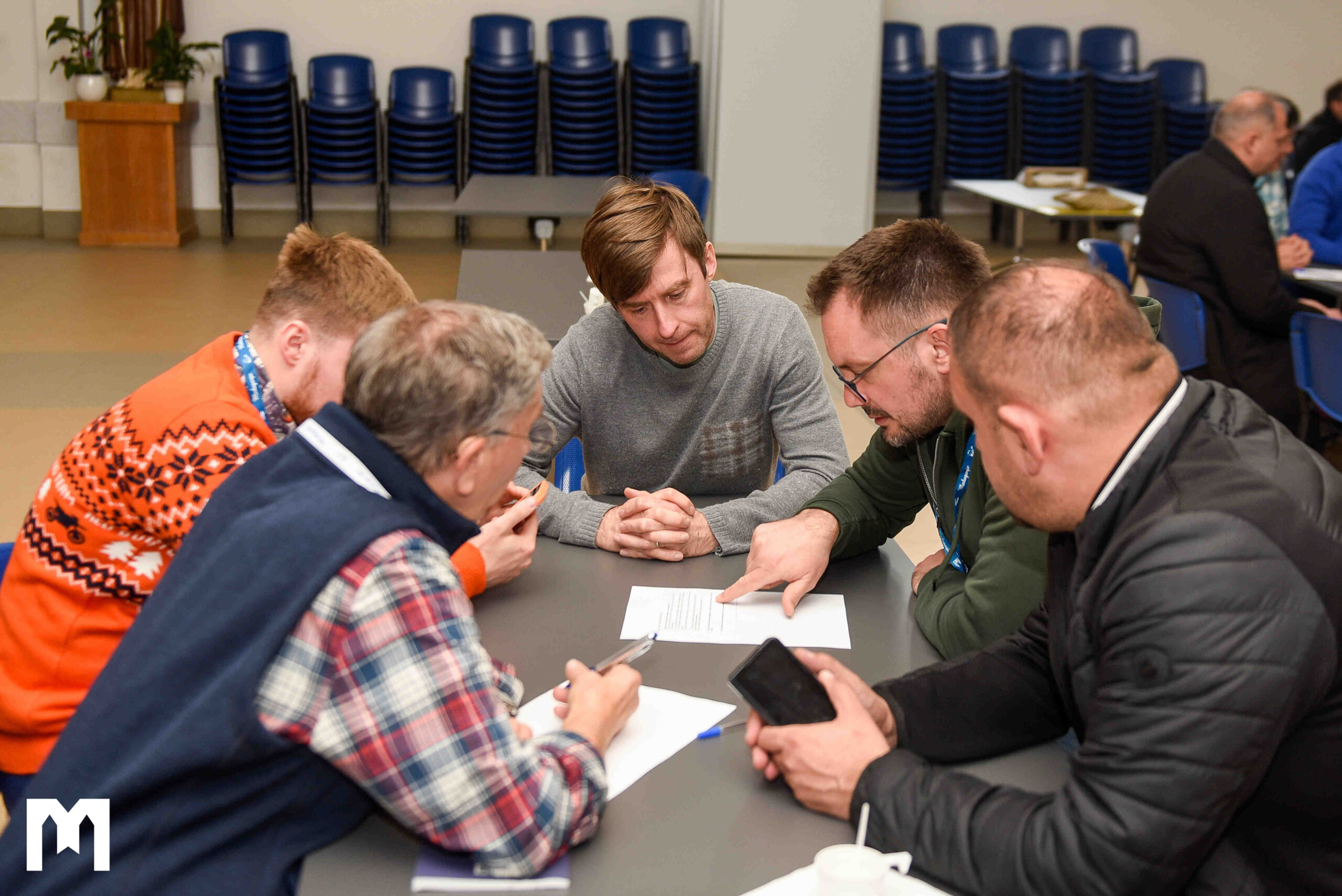 Close-up of participants in the workshop